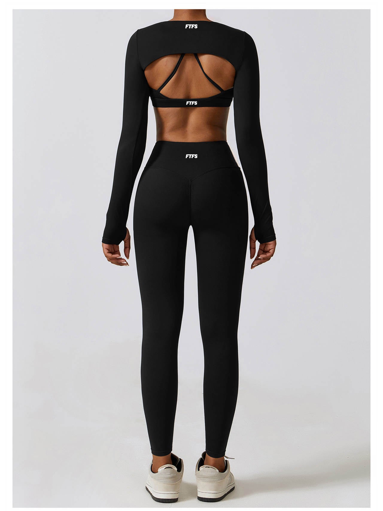 High Waist Gym Leggings Crop Tops 3 Pieces Sets