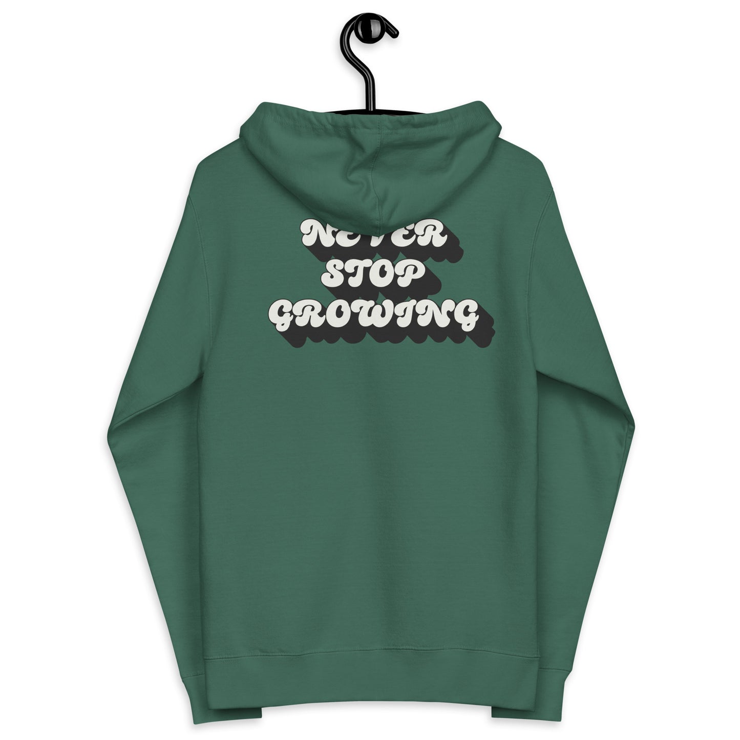 Never Stop Growing Unisex fleece zip up hoodie