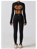 High Waist Gym Leggings Crop Tops 3 Pieces Sets