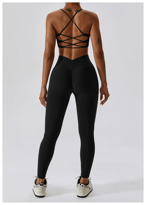 Black Bra and V Waist Legging set