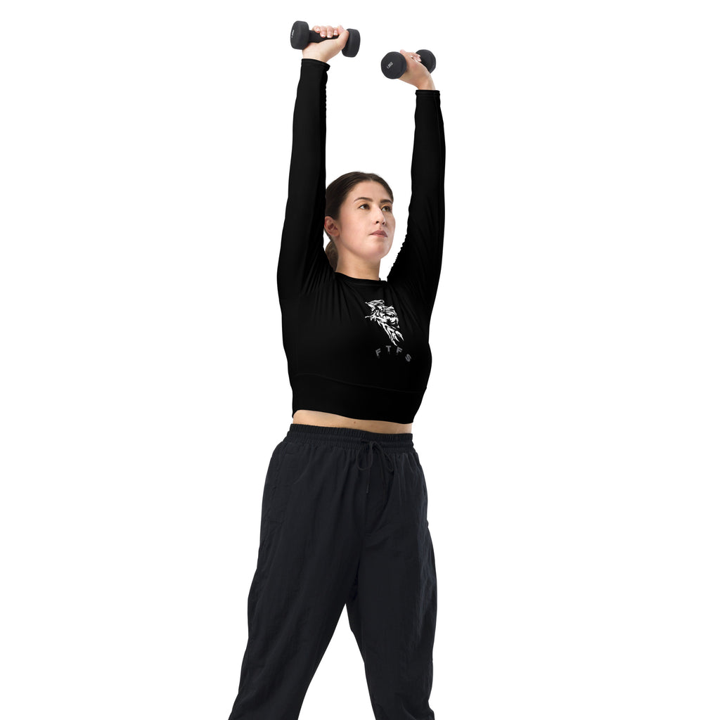 Leo Recycled long-sleeve crop top