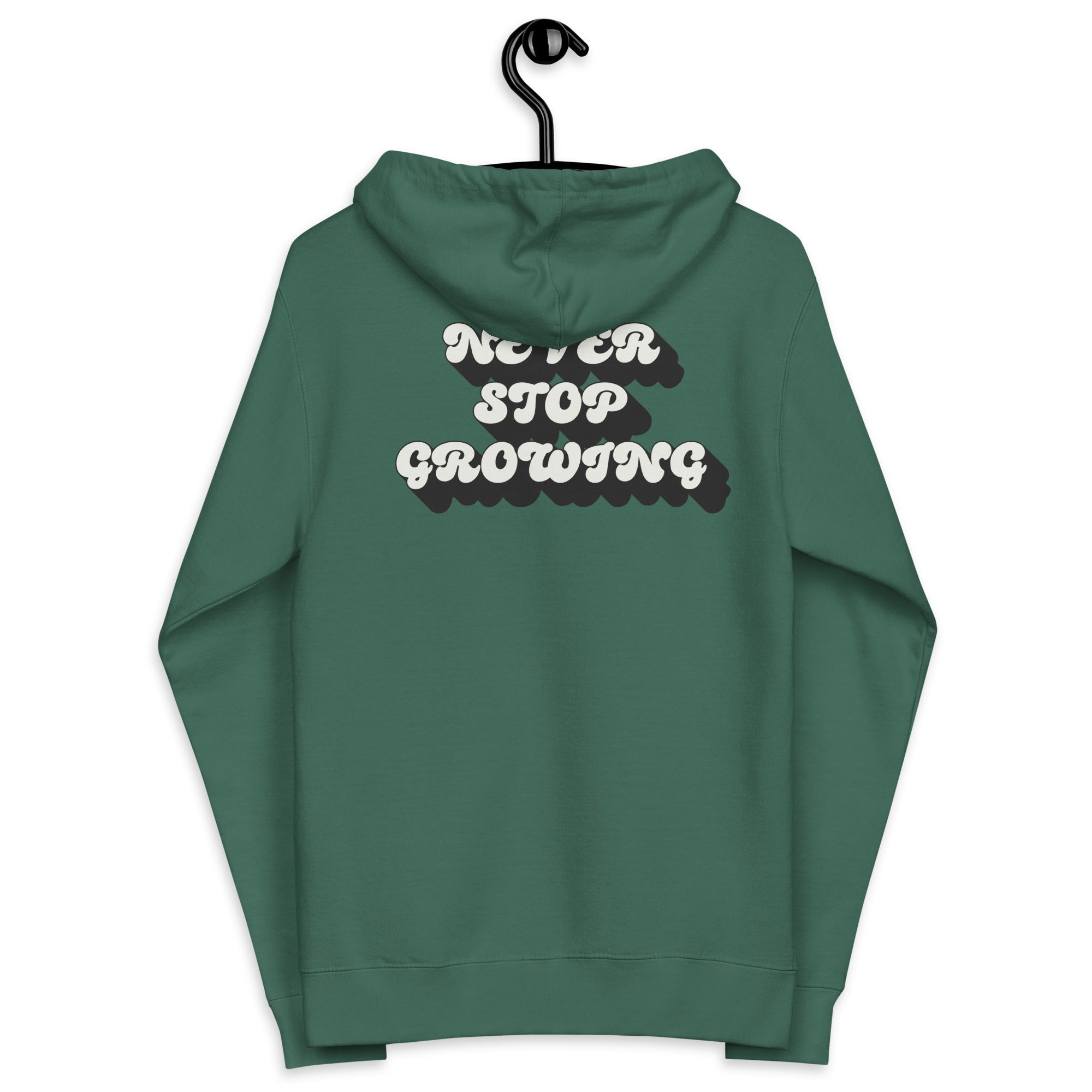 Never Stop Growing Unisex fleece zip up hoodie